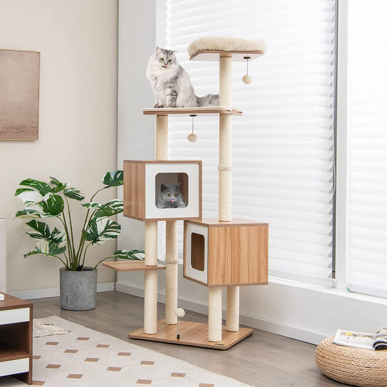 Tucker Murphy Pet™ Modern Cat Tree For Indoor Cats, 64.5 Inch Tall Cat